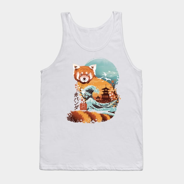 Ukiyo e Red Panda Tank Top by DANDINGEROZZ